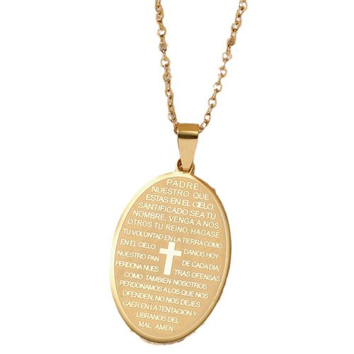 ***COI Titanium Black/Gold Tone/Rose/Silver Cross Prayer Pendant-00192AA