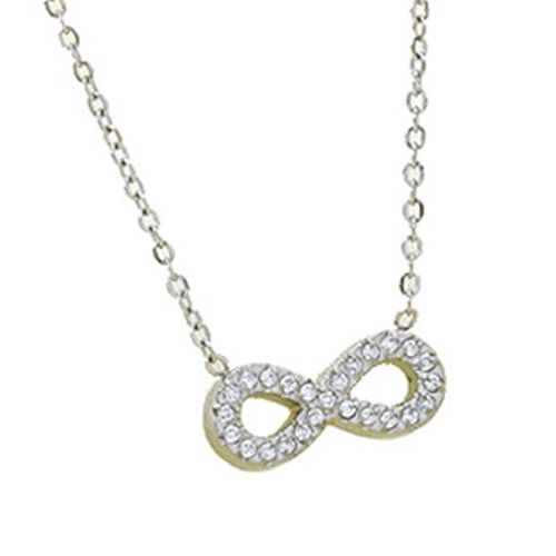 ***COI Titanium Gold Tone/Silver Infinity Necklace With Cubic Zirconia(Length:19.68 inches)-00294AA