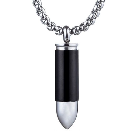 ***COI Titanium Black Silver Bullet Pendant-00307AA