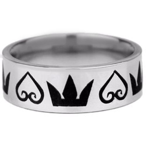 COI Titanium Kingdom & Heart Pipe Cut Flat Ring-386