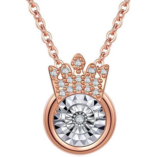 **COI Rose Titanium Necklace With Cubic Zirconia(Length: 17.7 inches)-9723AA