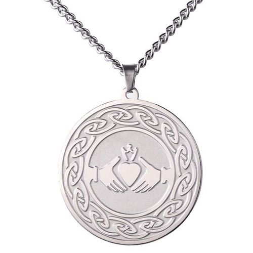 **COI Titanium Gold Tone/Silver Mo Anam Cara Celtic Pendant-9784AA