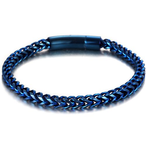 **COI Titanium Black Blue Bracelet With Steel Clasp(Length: 8.66 inches)-9830AA