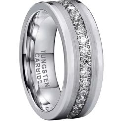 **COI Tungsten Carbide Ring With Cubic Zirconia-9863