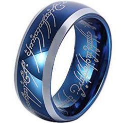 **COI Tungsten Carbide Blue Silver Lord The Ring Ring Power-TG4400AA