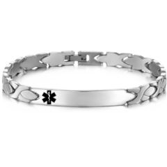 ***COI Titanium Medical Alert Bracelet With Steel Clasp(Length: 8.66 inches)-00084AA