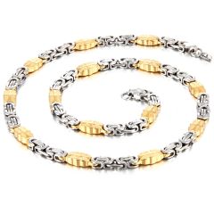 ***COI Titanium Gold Tone Silver/Gold Tone/Silver Bracelet/Necklace With Steel Clasp(Length: 8.27 inches/21.65 inches)-00130AA