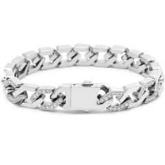 ***COI Titanium Cubic Zirconia Bracelet With Steel Clasp(Length: 8.46 inches)-00239AA