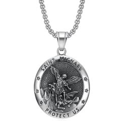 **COI Titanium Saint Michael Protect Us Pendant-9782AA