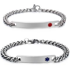 **COI Titanium Medical Alert Bracelet With Steel Clasp-9791AA