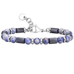 **COI Titanium Hematite & Black Onyx Bracelet With Steel Clasp(Length: 8.26 inches)-9806AA