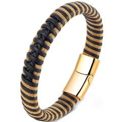 **COI Titanium Black Gold Tone Bracelet With Steel Clasp(Length: 8.27 inches)-9810AA