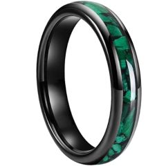 **COI Tungsten Carbide Black/Gold Tone/Rose/Silver Green Malachite Dome Court Ring-9853AA