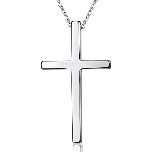 black tungsten cross necklace